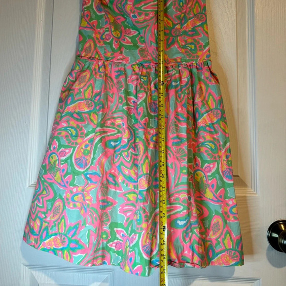 Lilly Pulitzer Chandie Strapless Dess Sand Bar Blu Medium - Picture 3 of 10